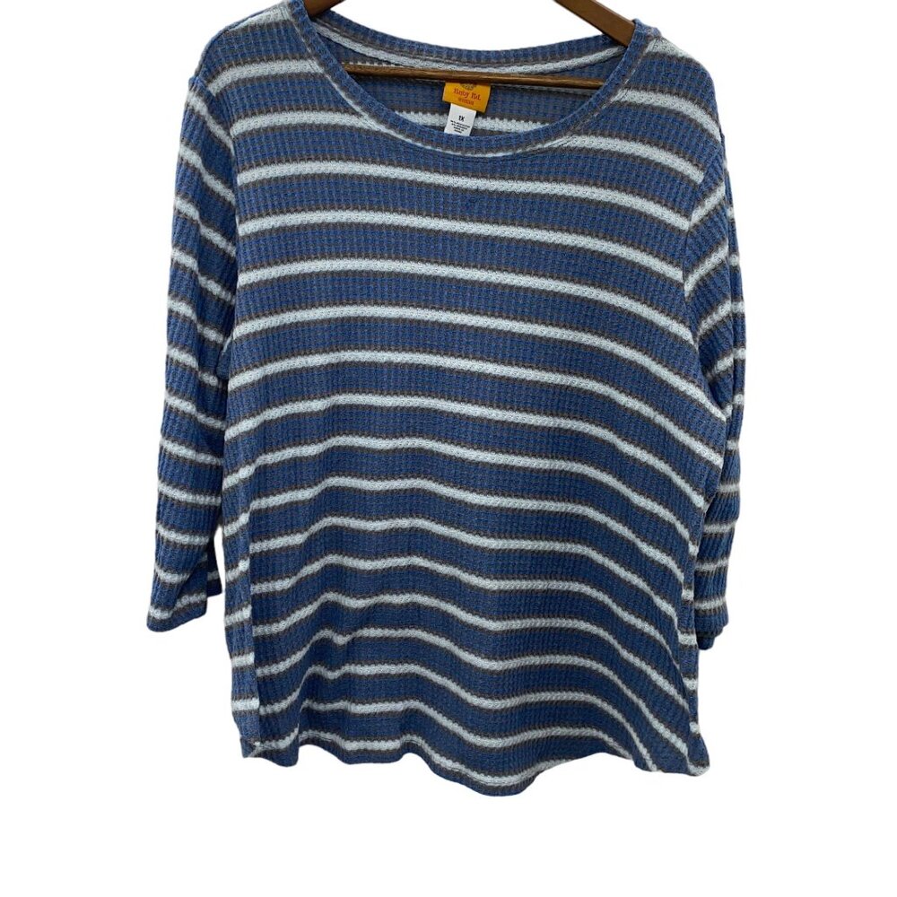 Ruby Road Woman 1X Waffle Knit Blouse Top